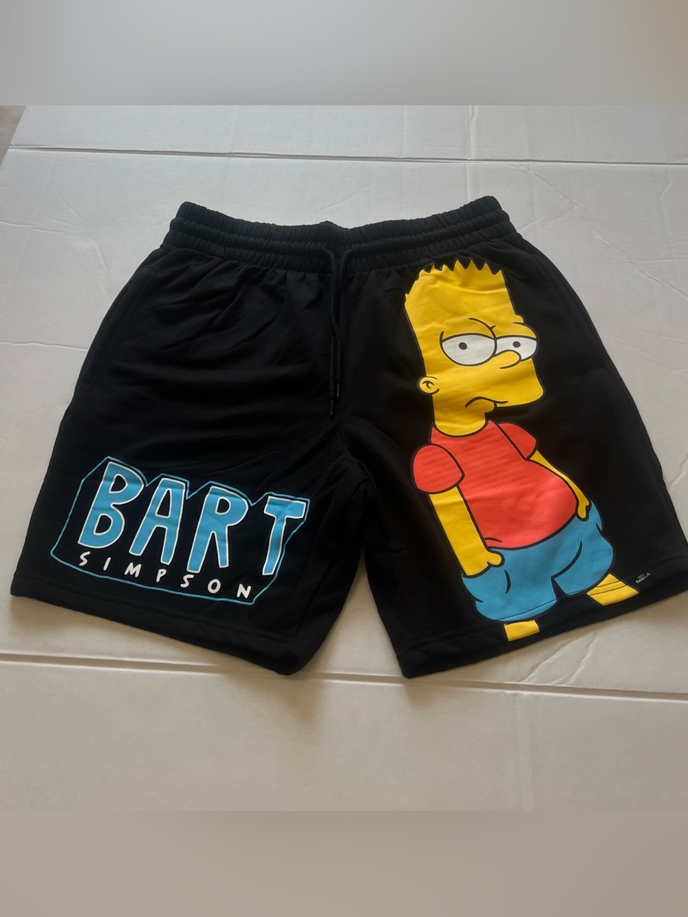 Bart Simpson Black Graphic Athletic Shorts